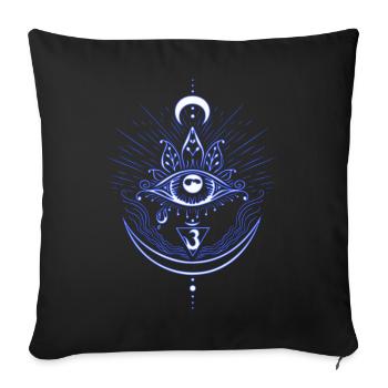 Troisième œil Chakra Symbole Troisième Œil - Housse de coussin décorative 45 x 45 cm - noir - Devant