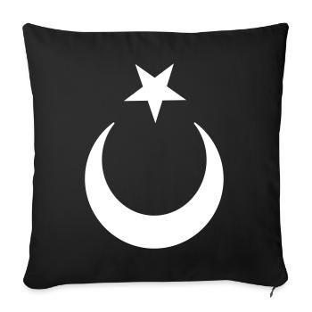 Türkiye Turquie Turquie Ailes et croissant de lune - Housse de coussin décorative 45 x 45 cm - noir - Devant
