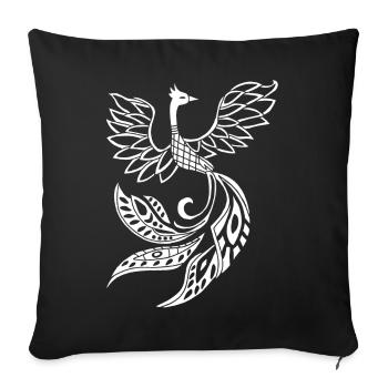 White phoenix bird - Sofa pillowcase 17,3'' x 17,3'' (45 x 45 cm) - black - Front