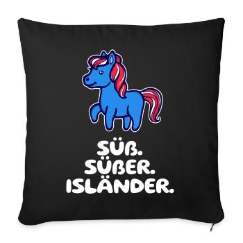 Islandponys Statement Islandpferde Pony Pferdenarr - Sofakissenbezug 45 x 45 cm - Schwarz - Vorne