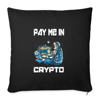 Crypto Crypto Bitcoin Cryptocurrency Blockchain Btc - Housse de coussin décorative 45 x 45 cm - noir - Devant