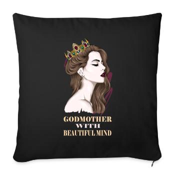 Godmother Aunt Godmother Baptismal Godchild - Sofa pillowcase 17,3'' x 17,3'' (45 x 45 cm) - black - Front