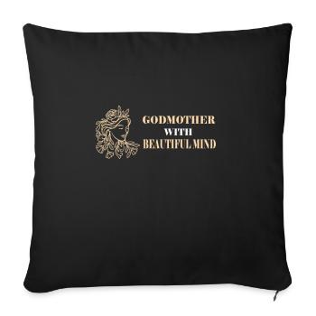 Godmother Aunt Godmother Baptismal Godchild - Sofa pillowcase 17,3'' x 17,3'' (45 x 45 cm) - black - Front