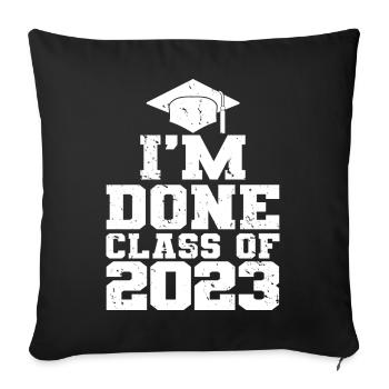 J’ai terminé le cadeau de la fête de fin d’études de la classe 2023 - Housse de coussin décorative 45 x 45 cm - noir - Devant