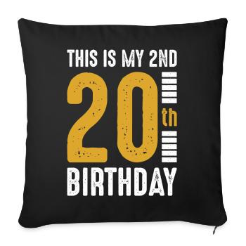 20th Birthday Bold Gold - Sofa pillowcase 17,3'' x 17,3'' (45 x 45 cm) - black - Front