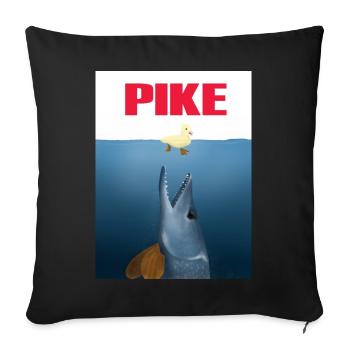 Attaques de brochets - Housse de coussin décorative 45 x 45 cm - noir - Devant