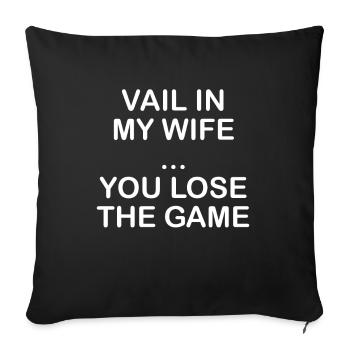 Card Game Quote Gift Idea - Sofa pillowcase 17,3'' x 17,3'' (45 x 45 cm) - black - Front