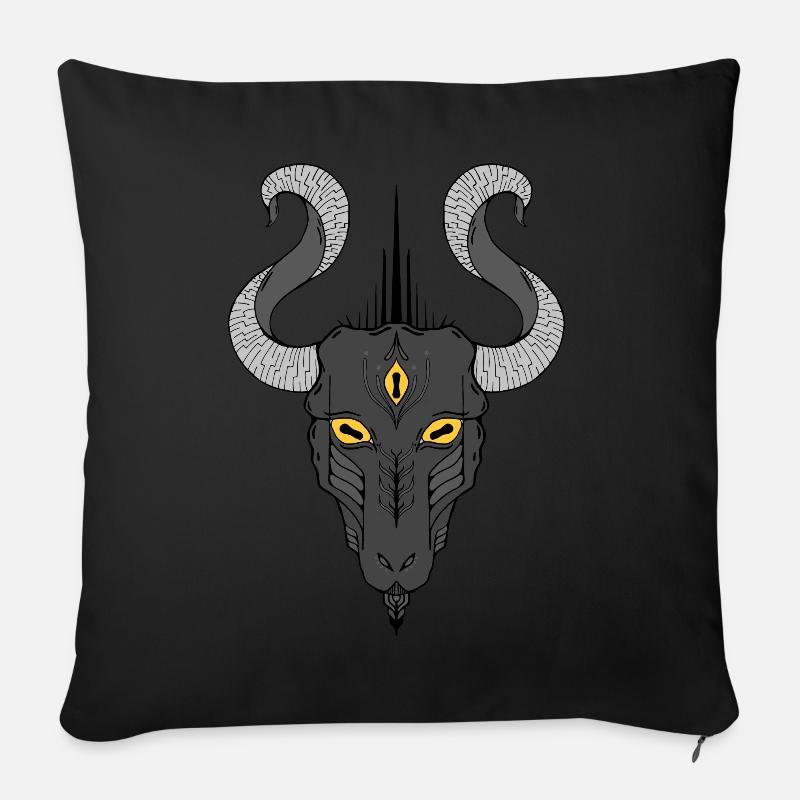 Cybergoat -Charcoal - Housse de coussin décorative 45 x 45 cm - noir