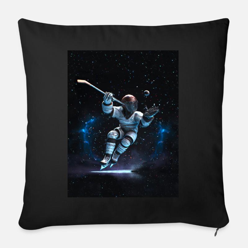 Eishockey Space Power - Sofakissenbezug 45 x 45 cm - Schwarz