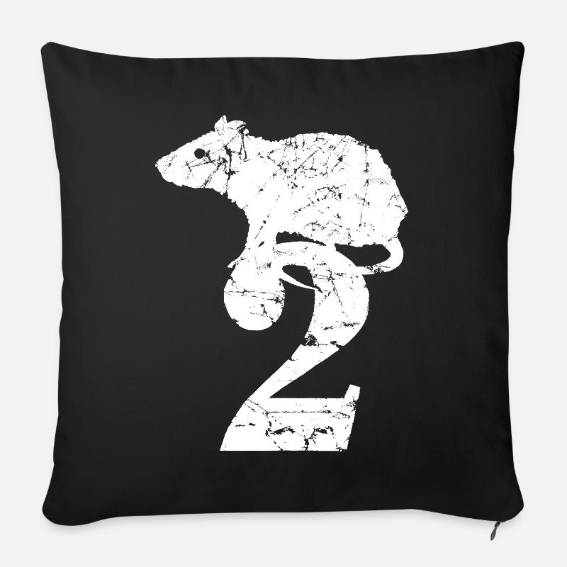 PUNKROCK rats nr. 2 - used look - Maus - Ratte - Sofakissenbezug 45 x 45 cm - Schwarz