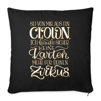 Clown Zirkus - Sofakissenbezug 45 x 45 cm - Schwarz - Vorne