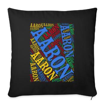 Aaron T-Shirt Word Cloud Gift T-Shirt - Sofa pillowcase 17,3'' x 17,3'' (45 x 45 cm) - black - Front