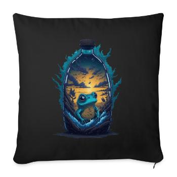 Bouteille d’eau Frog Sunset - Housse de coussin décorative 45 x 45 cm - noir - Devant