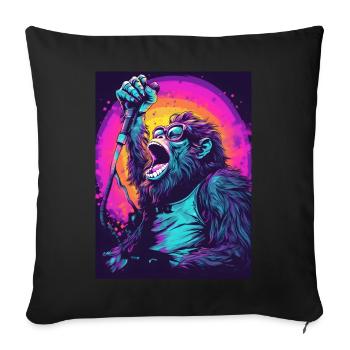 Singender Gorilla - Sofakissenbezug 45 x 45 cm - Schwarz - Vorne