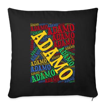 Adamo Wortwolke T-Shirt T-Shirt Geschenkidee - Sofakissenbezug 45 x 45 cm - Schwarz - Vorne