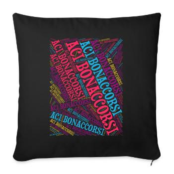 Sicilia t-shirt Aci Bonaccorsi world cloud collage - Sofa pillowcase 17,3'' x 17,3'' (45 x 45 cm) - black - Front