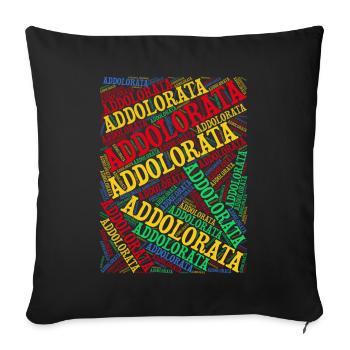 t-shirt Addolorata t-shirt nuage de mots - Housse de coussin décorative 45 x 45 cm - noir - Devant