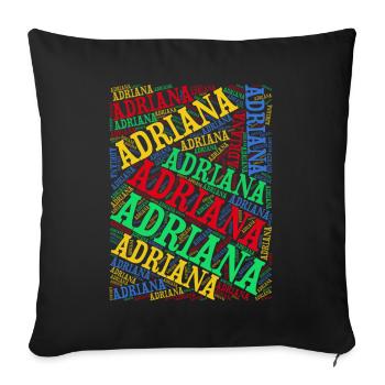t-shirt Adriana t-shirt word cloud gift idea - Sofa pillowcase 17,3'' x 17,3'' (45 x 45 cm) - black - Front