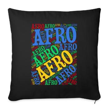 t-shirt Afro word cloud t-shirt idée cadeau - Housse de coussin décorative 45 x 45 cm - noir - Devant