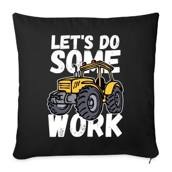 Farm Farmer Tractor Statement Field Tractor - Sofa pillowcase 17,3'' x 17,3'' (45 x 45 cm) - black - Front