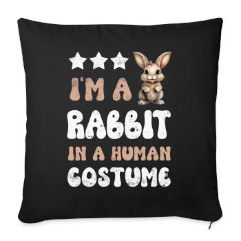 Rabbit Rabbit - Sofa pillowcase 17,3'' x 17,3'' (45 x 45 cm) - black - Front
