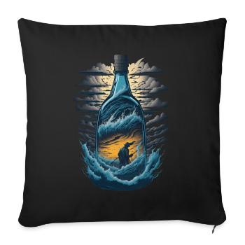 Pêche à la ligne - Housse de coussin décorative 45 x 45 cm - noir - Devant