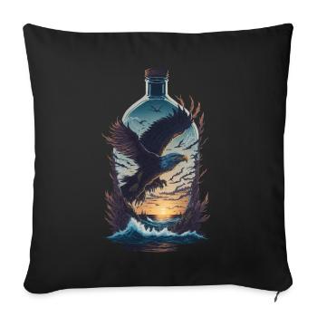 Adler Flasche - Sofakissenbezug 45 x 45 cm - Schwarz - Vorne