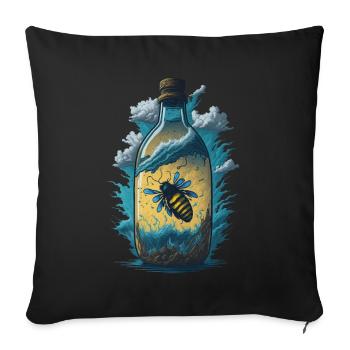 Bee Bottle - Sofa pillowcase 17,3'' x 17,3'' (45 x 45 cm) - black - Front