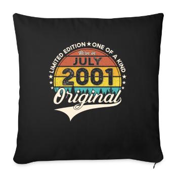 22nd Birthday Man Born In July Vintage 2001 - Sofa pillowcase 17,3'' x 17,3'' (45 x 45 cm) - black - Front
