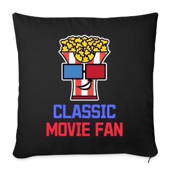 Popcorn Statement Cinema Night Movies Binge Watching - Sofa pillowcase 17,3'' x 17,3'' (45 x 45 cm) - black - Front