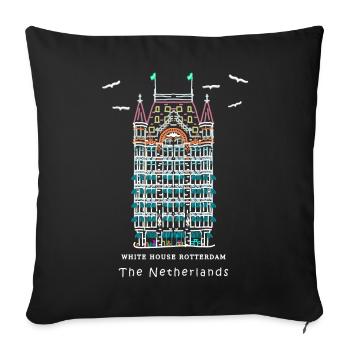 Rotterdam, Weißes Haus am Alten Hafen, Niederlande - Sofakissenbezug 45 x 45 cm - Schwarz - Vorne