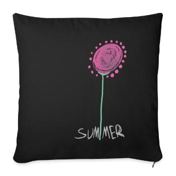 Abstrakte Sommerkristall Blumenillustration - Sofakissenbezug 45 x 45 cm - Schwarz - Vorne