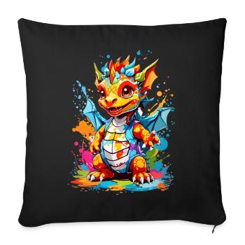 Cerf-volant - Housse de coussin décorative 45 x 45 cm - noir - Devant