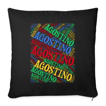 Idée cadeau Agostino t-shirt t-shirt nuage de mots - Housse de coussin décorative 45 x 45 cm - noir - Devant