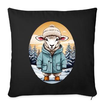 Mouton doux - Housse de coussin décorative 45 x 45 cm - noir - Devant
