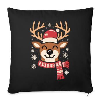 Winter Reindeer Cheer - Sofa pillowcase 17,3'' x 17,3'' (45 x 45 cm) - black - Front