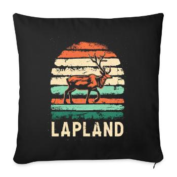 Reindeer and Sunset in Lapland Finland - Sofa pillowcase 17,3'' x 17,3'' (45 x 45 cm) - black - Front