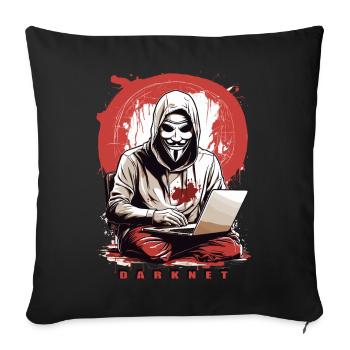 Anonymous Hacker - Sofa pillowcase 17,3'' x 17,3'' (45 x 45 cm) - black - Front