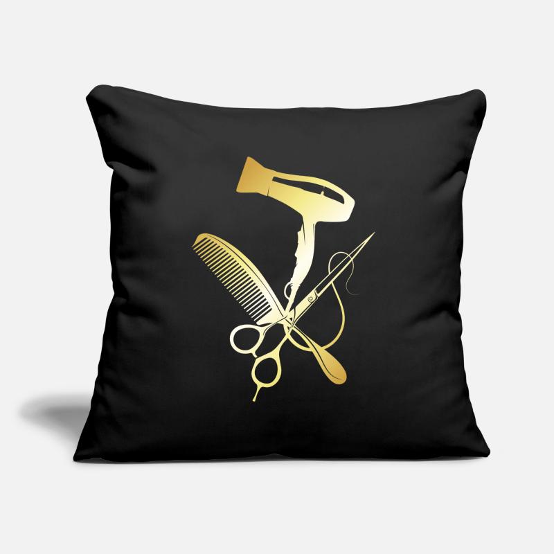 coiffeur, coiffeuse, salon de coiffure Housse de coussin décorative 45 x 45 cm