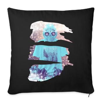 Il neige - Housse de coussin décorative 45 x 45 cm - noir - Devant