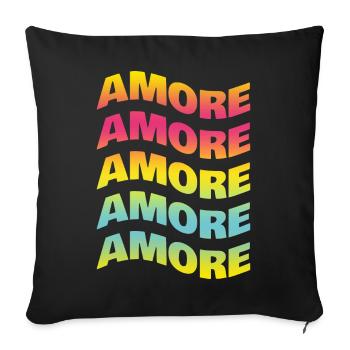 t shirt love Liebe love t-shirt gift idea - Sofa pillowcase 17,3'' x 17,3'' (45 x 45 cm) - black - Front