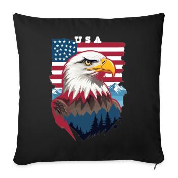 Pygargue à tête blanche - Housse de coussin décorative 45 x 45 cm - noir - Devant