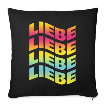 Liebe love love amour t-shirt t-shirt - Sofa pillowcase 17,3'' x 17,3'' (45 x 45 cm) - black - Front