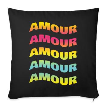 t-shirt amour love love Liebe t-shirt gift - Sofa pillowcase 17,3'' x 17,3'' (45 x 45 cm) - black - Front