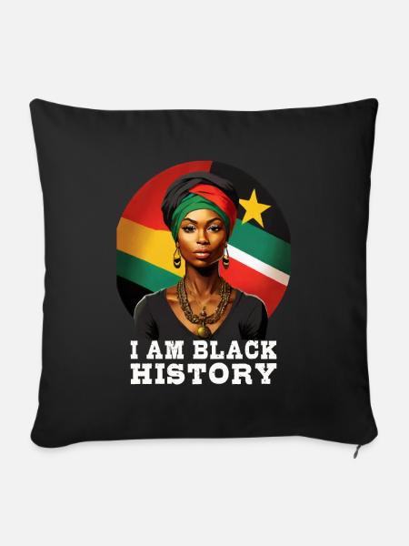 Ich bin Black History - Sofakissenbezug 45 x 45 cm - Schwarz