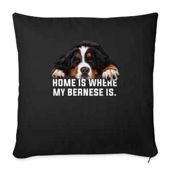 Bernese mountain dog - Sofa pillowcase 17,3'' x 17,3'' (45 x 45 cm) - black - Front