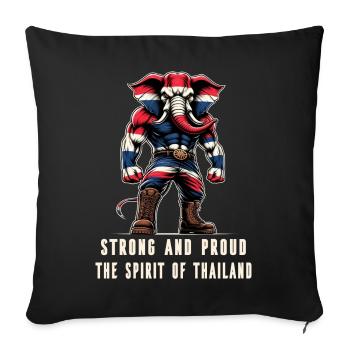 Thailand flag elephant - Sofa pillowcase 17,3'' x 17,3'' (45 x 45 cm) - black - Front