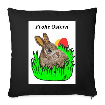 EG Bunny I Animal I Easter Bunny I Holiday I Gift - Sofa pillowcase 17,3'' x 17,3'' (45 x 45 cm) - black - Front