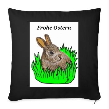 EG Bunny I Animal I Easter Bunny I Easter I Holiday - Sofa pillowcase 17,3'' x 17,3'' (45 x 45 cm) - black - Front