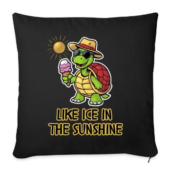 Comme de la glace dans la tortue du soleil - Housse de coussin décorative 45 x 45 cm - noir - Devant